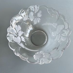 EUC Floral Frosted 6" Bowl/Trinket Dish